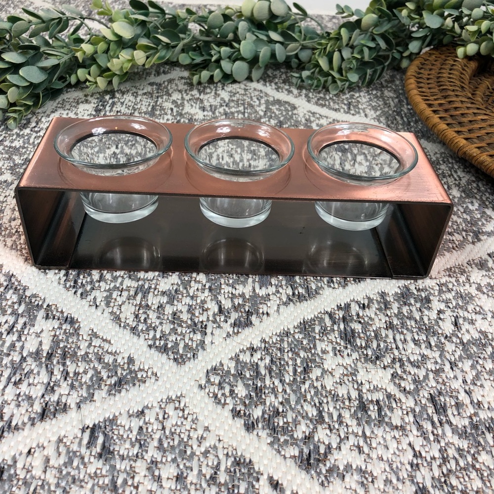 Copper Three-Candle Holder